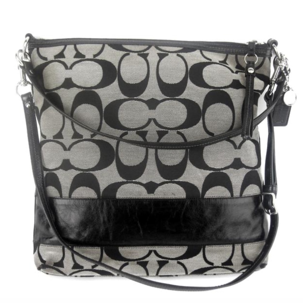 COACH White/Black Large Canvas shoulder bag